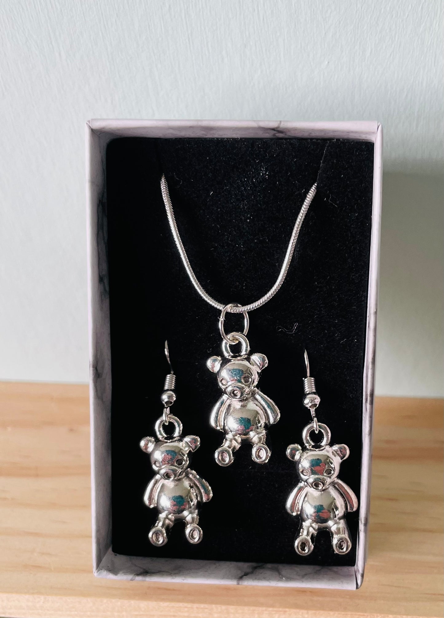 Handmade Big Ted Earring & Necklace set