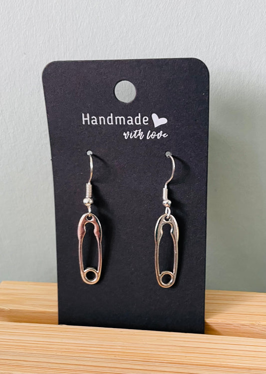 Handmade Safety Pin  Earrings