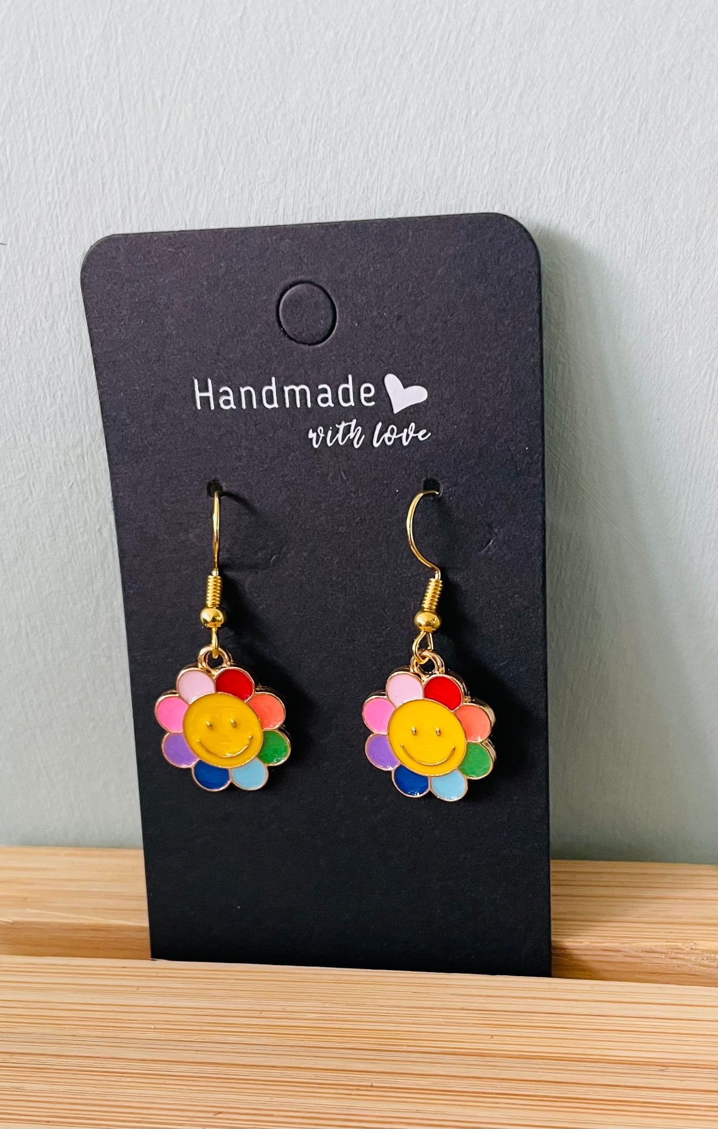 Handmade Smiling Flower Earrings