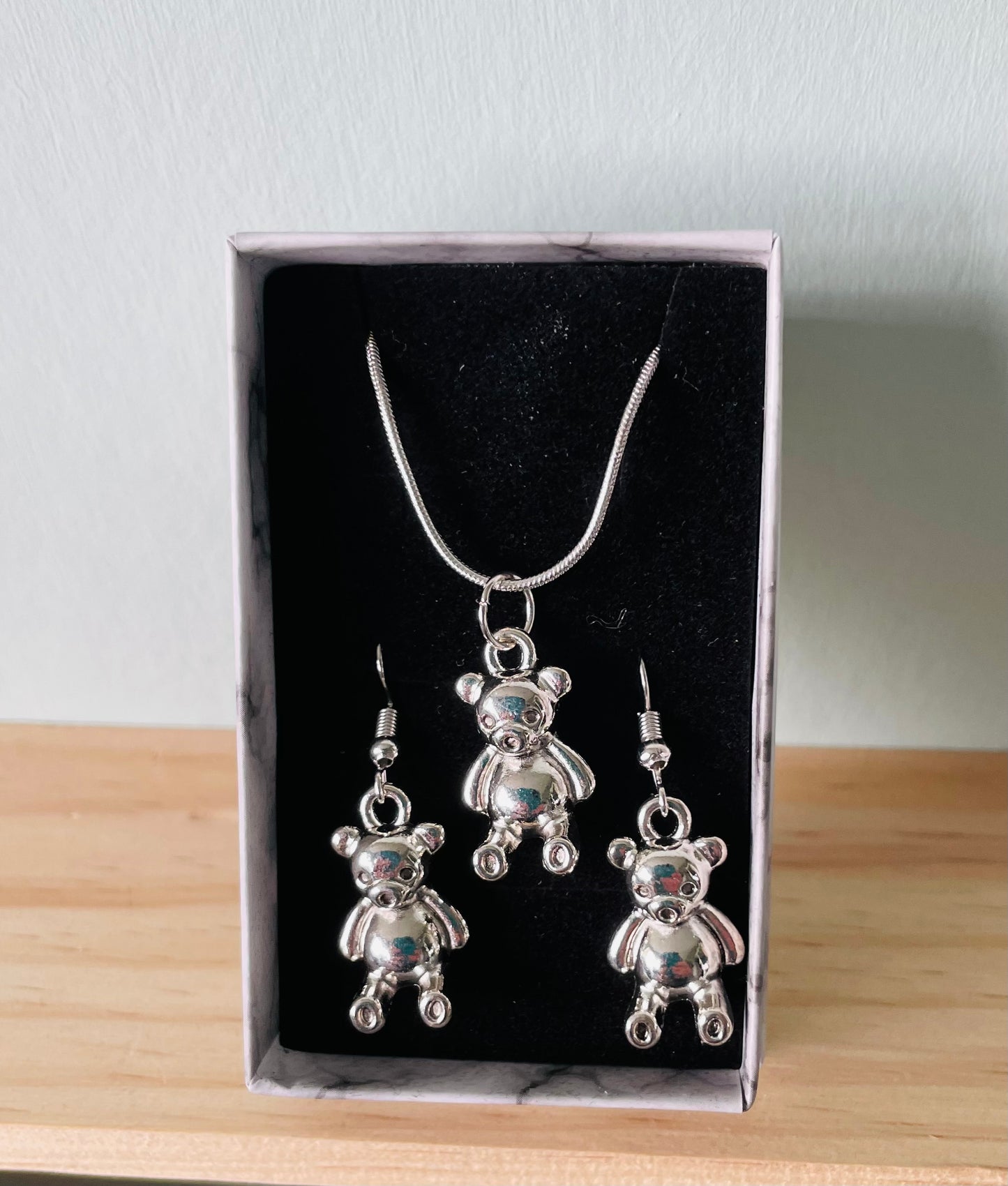 Handmade Big Ted Earring & Necklace set