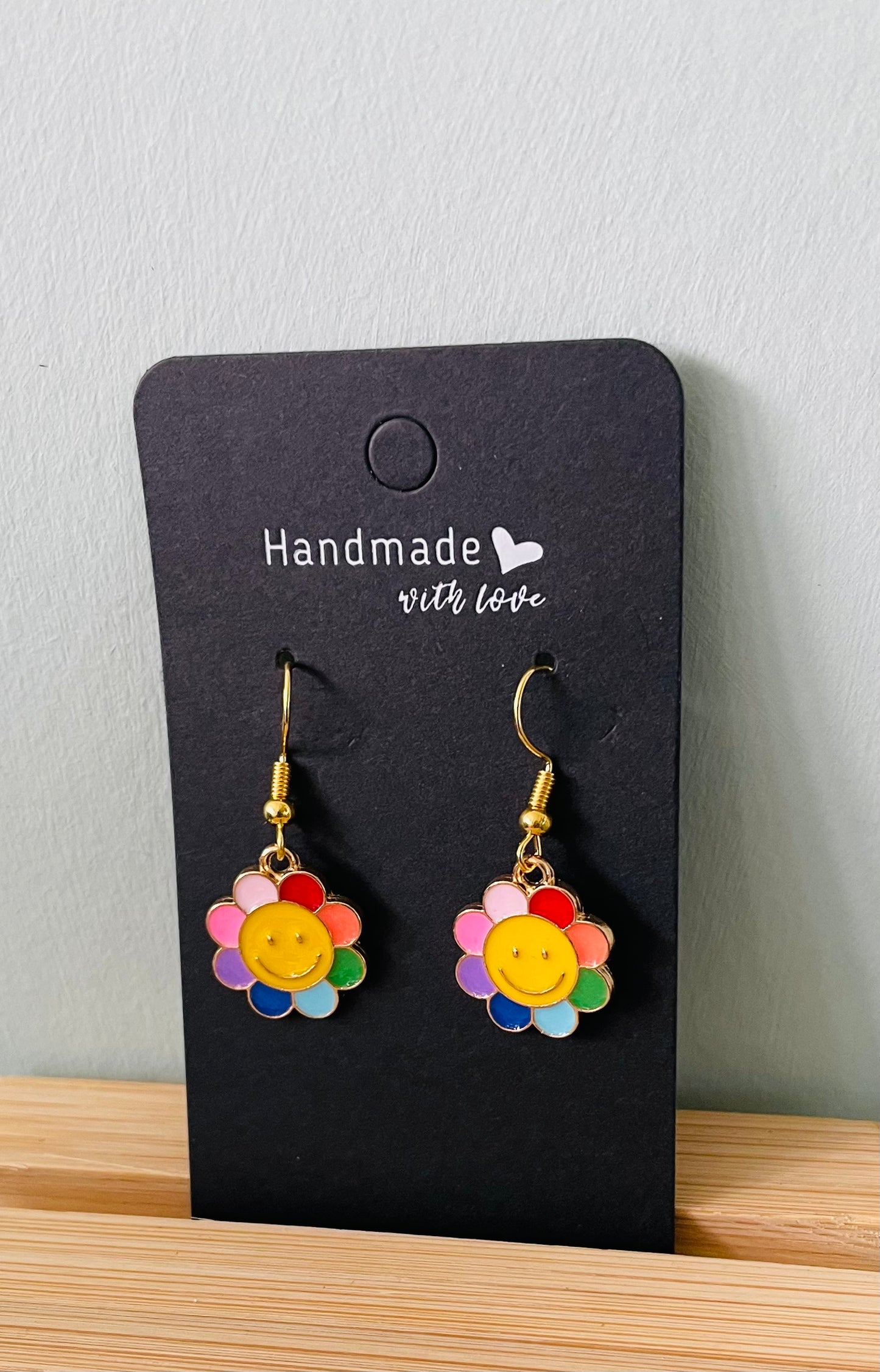 Handmade Smiling Flower Earrings