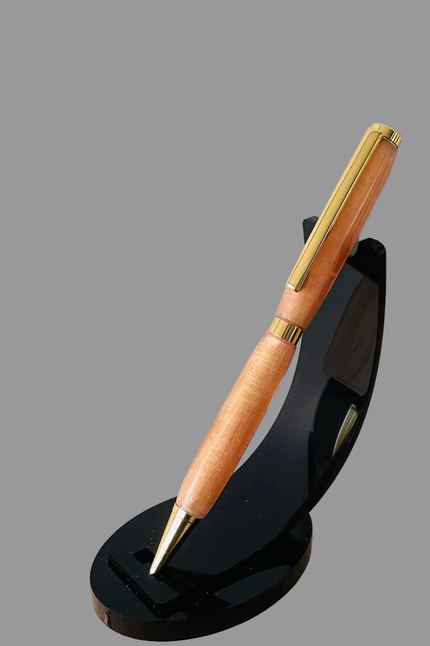 Hand Turned Peach Shimmer Resin Twist Pen
