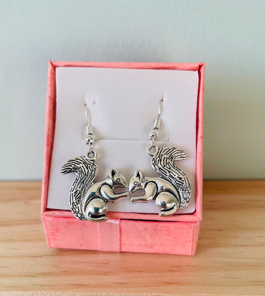Handmade Squirrel Earrings -Gift boxed